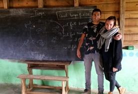 Volunteer Language Courses Two volunteers practise their Malagasy skills after their language lessons in Madagascar.