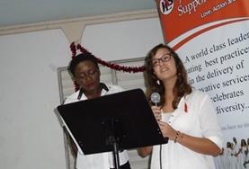 Volunteer Care Two Care volunteers give a workshop on HIV/Aids prevention and treatment during an awareness campaign in Jamaica.