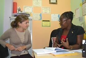 Volunteer Care A psychology student learns from a professional psychologist during her internship in Jamaica.