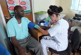 Volunteer Medical Electives A volunteer gains experience taking a patient's blood pressure as part of her Medicine Elective placement work in Jamaica.