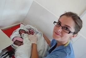 Volunteer Tanzania A midwifery student assists with caring for triplets born at her elective placement hospital in Tanzania.