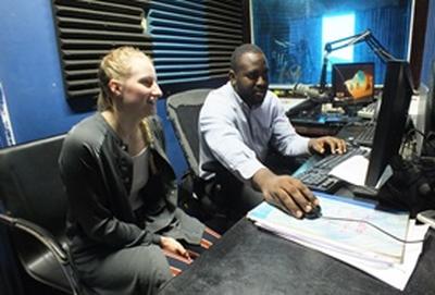 Volunteer Journalism A Journalism intern works on a radio broadcast with a local radio DJ in Jamaica.