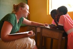 Volunteer Medicine & Healthcare A Speech Therapy intern works closely with two children at our volunteer placement in Ghana.