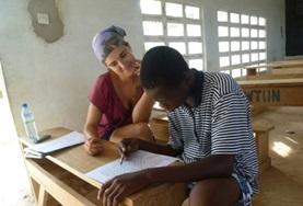 Volunteer Medicine & Healthcare A local student receives specialised treatment from a Speech Therapy volunteer at our internship placement in Togo.