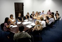 Volunteer Law & Human Rights A professional lawyer gives a workshop to a group of Law volunteers, explaining issues of human rights abuses in South Africa.