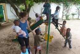 Volunteer Care A volunteer spends time working with children in a playground at her Care & Community placement in Togo.