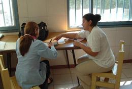 Volunteer Law & Human Rights A high school volunteer learns Spanish during a one-on-one lesson at our Human Rights & Spanish placement in Argentina.
