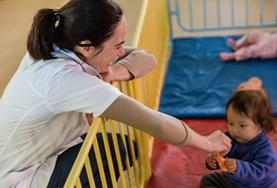 Volunteer Bolivia A volunteer spends time interacting with a young child as part of her Social Work internship in Bolivia.