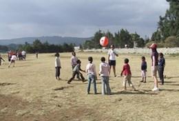Volunteer Ethiopia School Sports volunteers in Ethiopia coach local school children and help to improve their fitness.